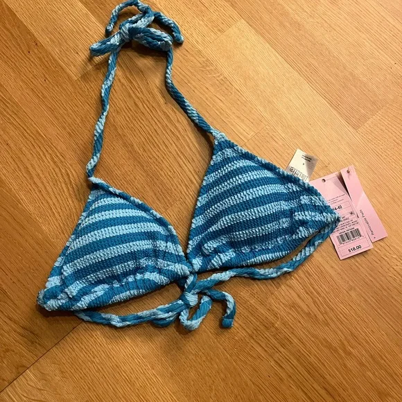 wild fable Swim Target Wild Fable Blue Striped Bikini Top